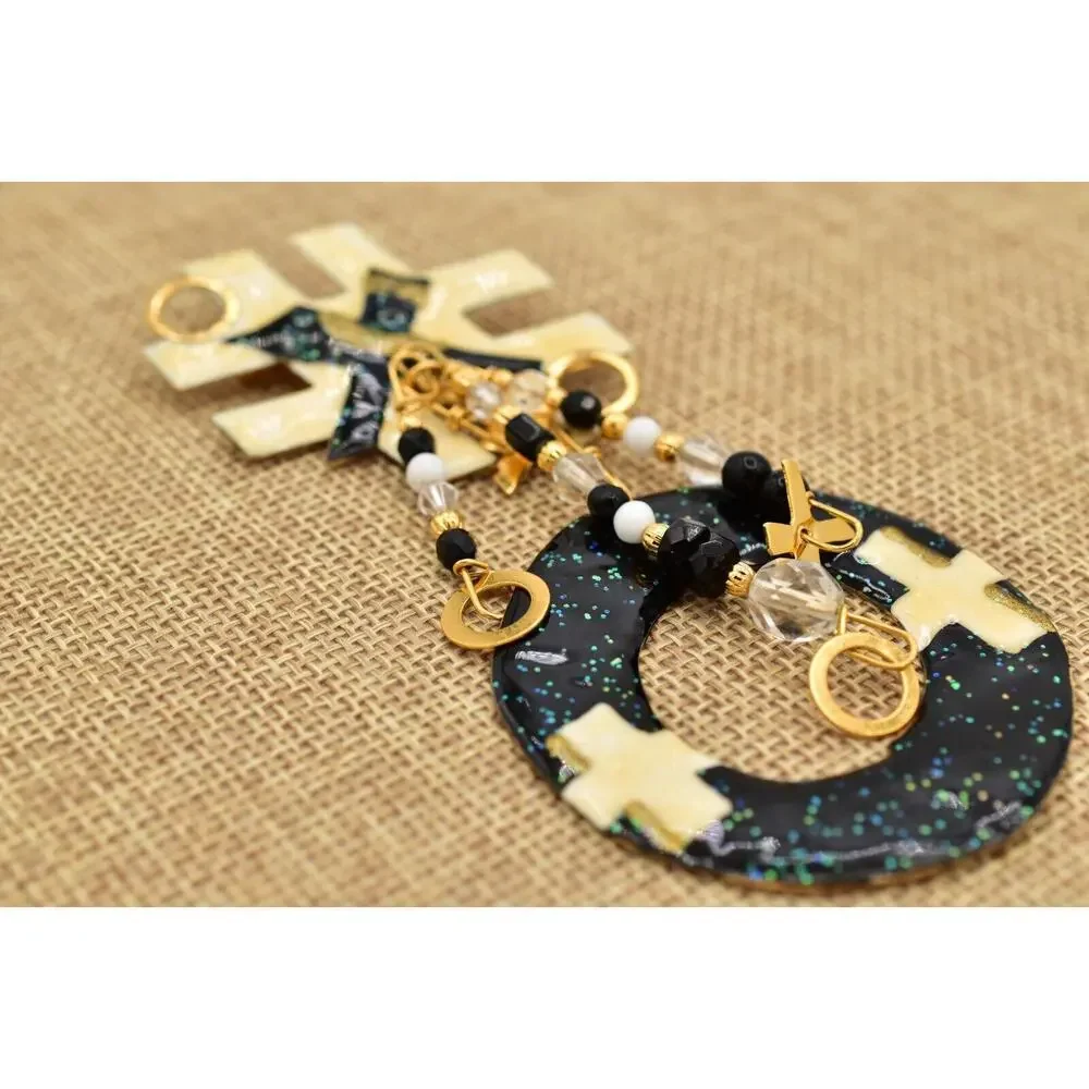 Lunch at The Ritz Vintage Tic Tac Toe Brooch XO Dangle Rare Signed 1980s BinBK